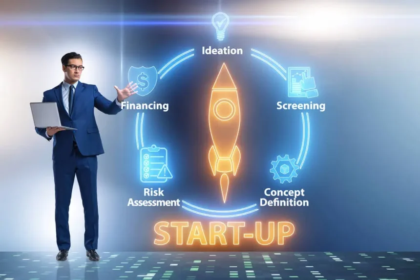 On screen people shows Startup Booted Financial Modeling strategies with risk management